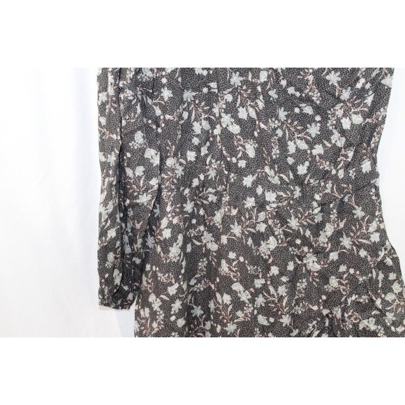 Dolan Womens Black Floral One Shoulder Ruffle Hem Dress M - Picture 3 of 5